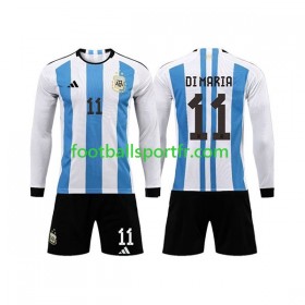 Tenue Argentine 3 Stars Di Maria 11 Enfant Domicile World Cup 2022 Maillot de Foot ML